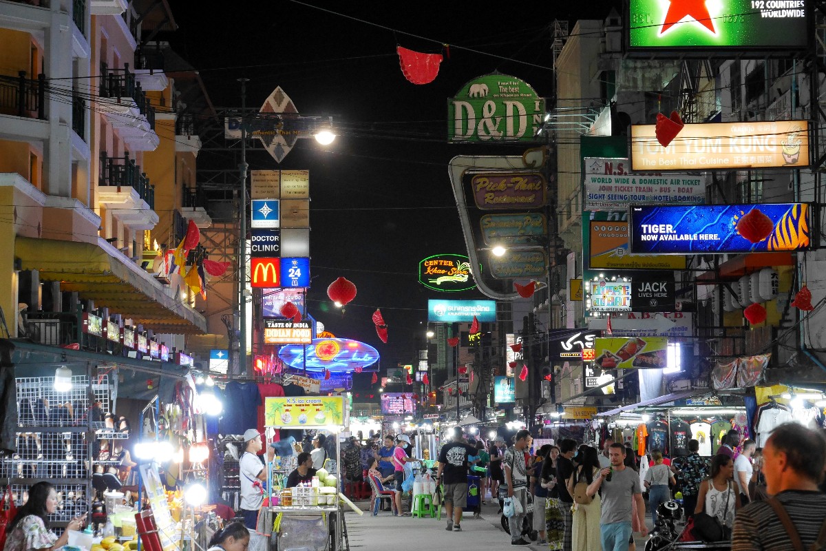 Khao San w Bangkoku w Tajlandii