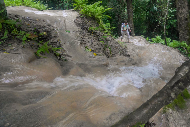 Sticky waterfalls