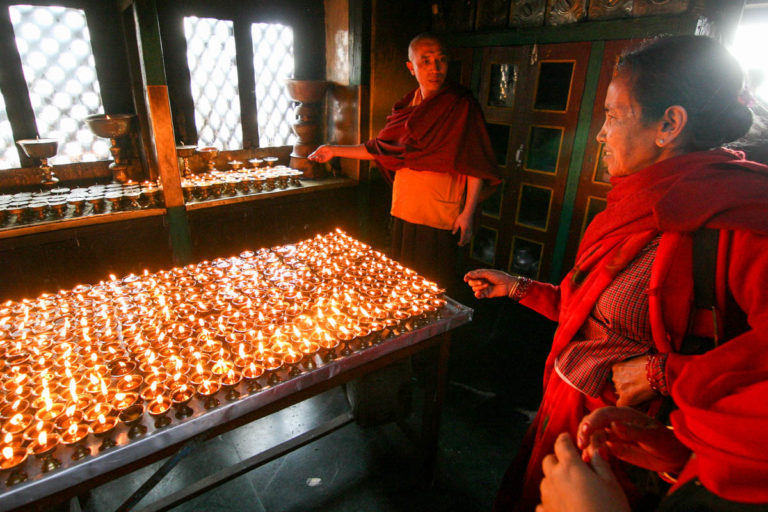 Świątynia Swayambhunath w Delhi w Indiach