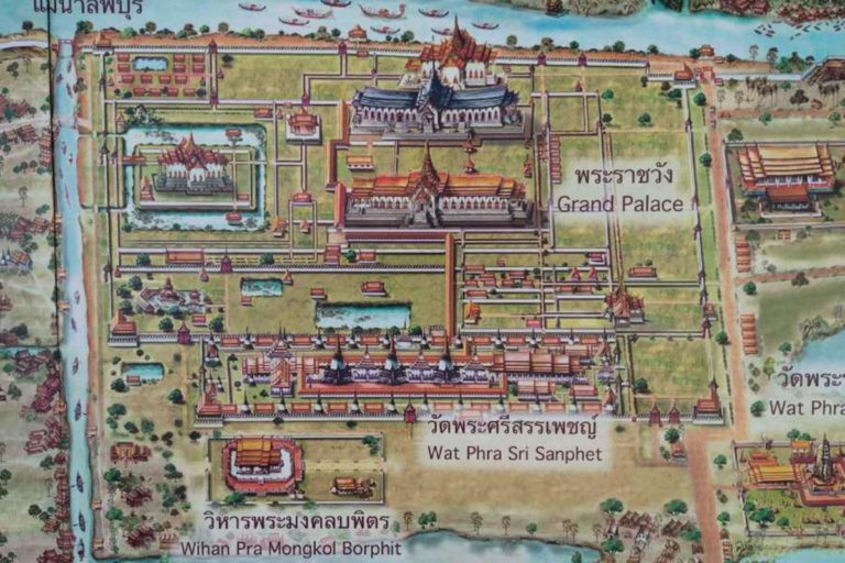 Świątynie Ayutthaya. Grafika pochodzi ze strony www.thailande-et-asie.com
